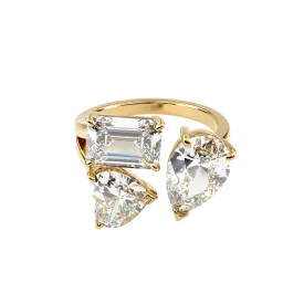 14k Mixed Shape Three Stone Ring-SS