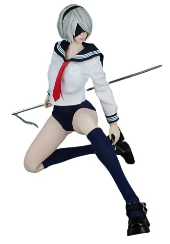 1/6 Scale Female Figure Doll Clothes: School Uniform Swimsuit Set