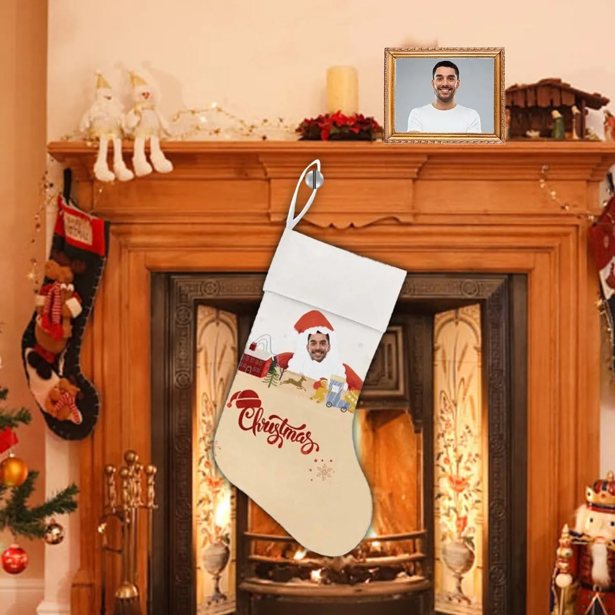 17.52in(L) Super Size-Custom Face Christmas Decorations Christmas Stocking