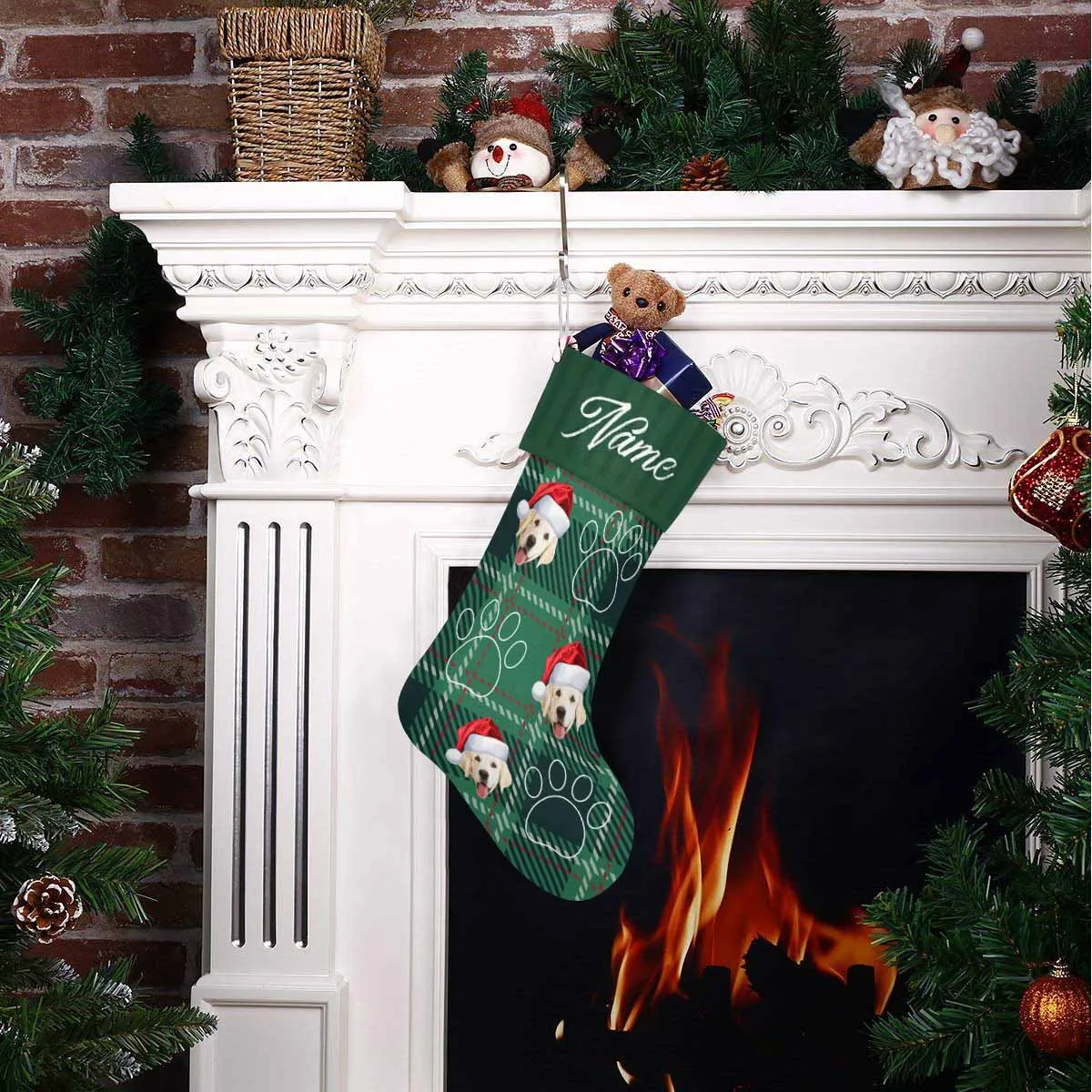 17.52in(L) Super Size-Custom Face&Name Footprint Christmas Stocking