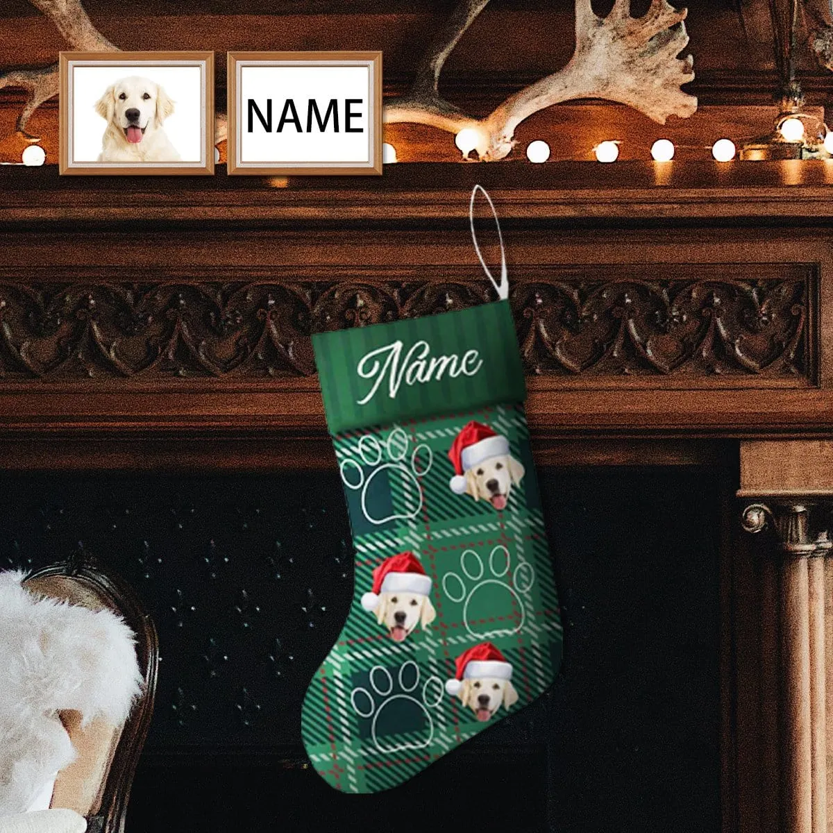 17.52in(L) Super Size-Custom Face&Name Footprint Christmas Stocking