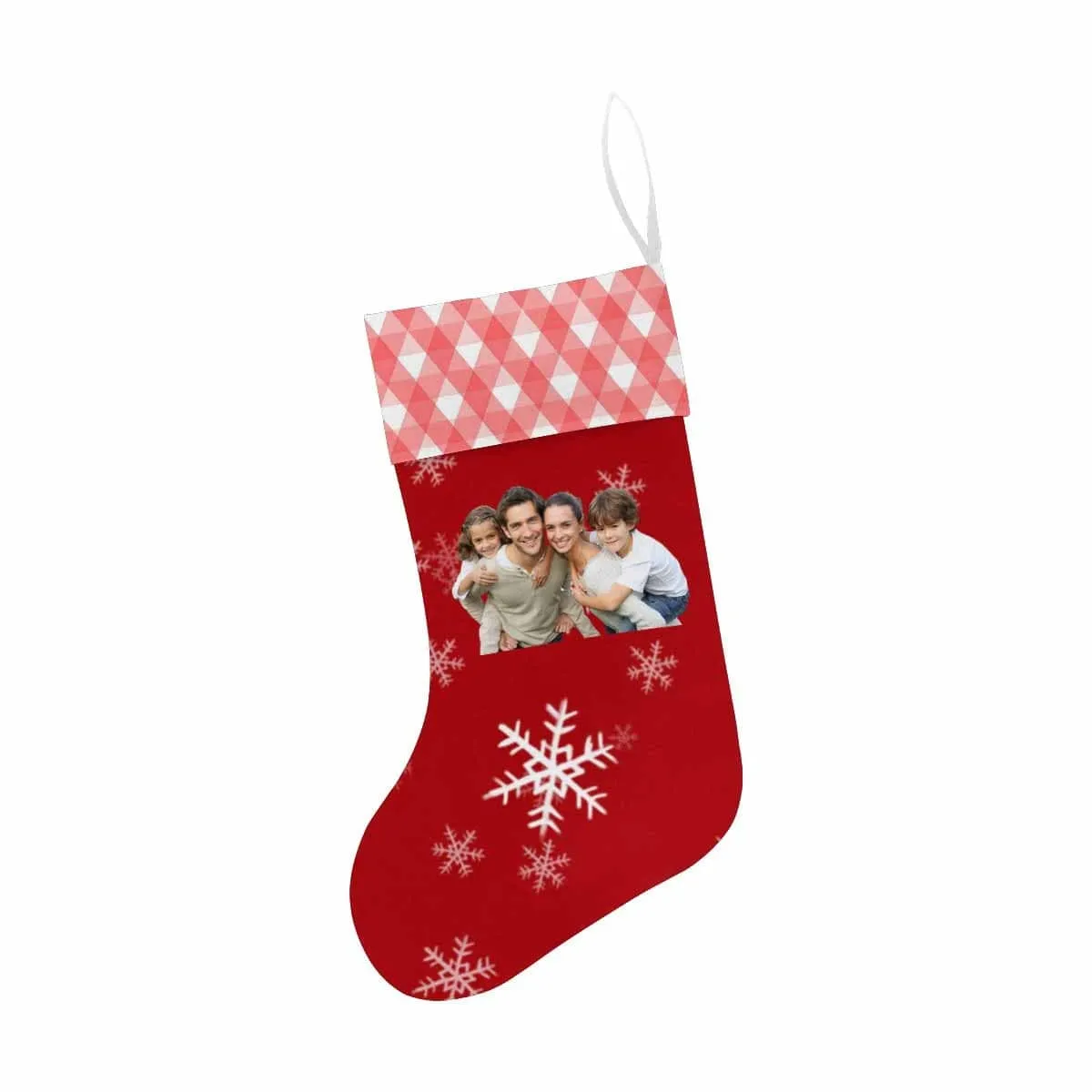 17.52in(L) Super Size-Custom Photo Snow Red Christmas Stocking