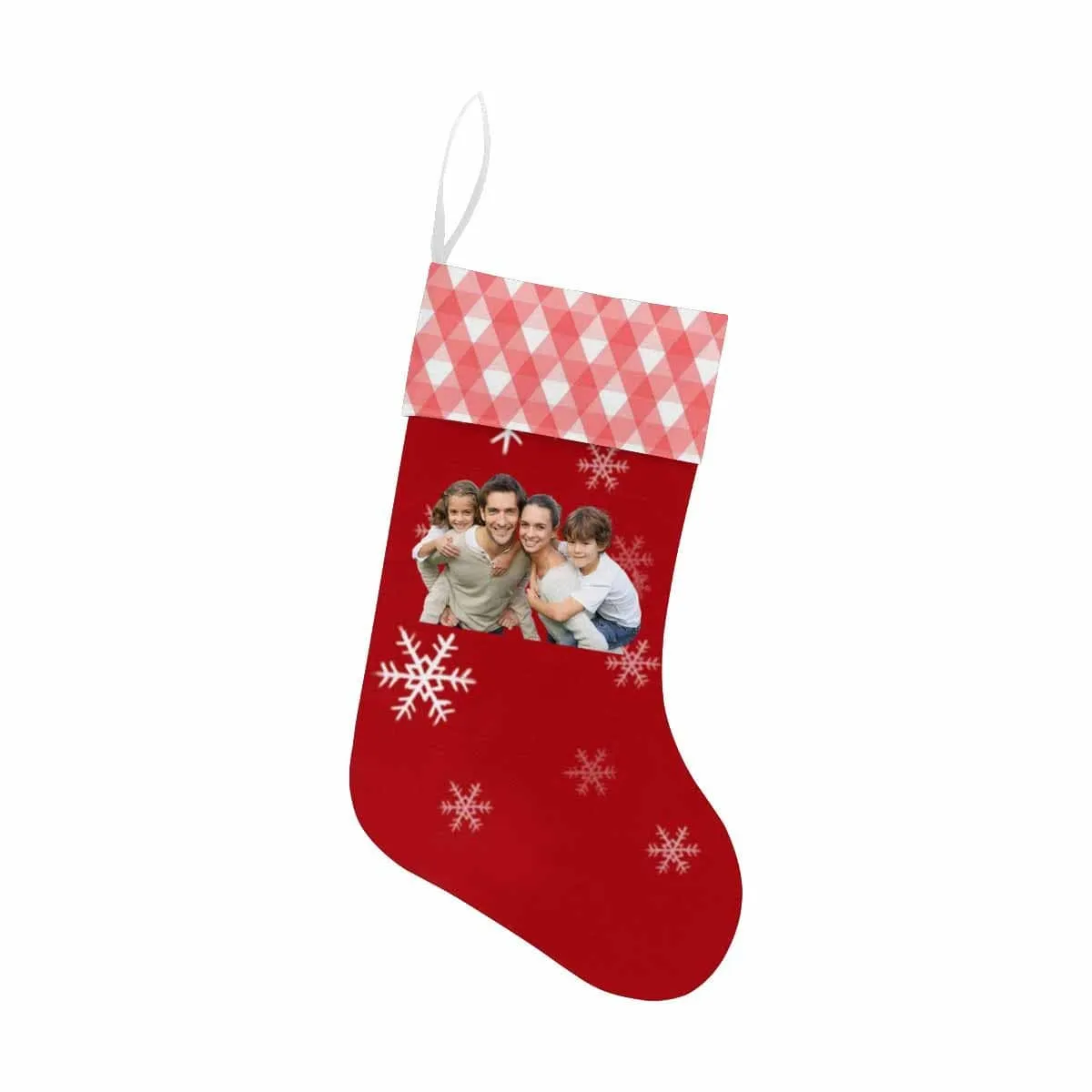 17.52in(L) Super Size-Custom Photo Snow Red Christmas Stocking