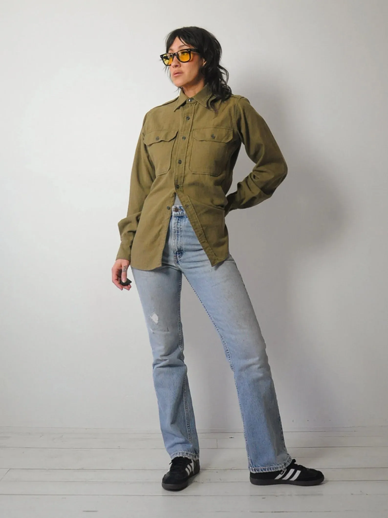 1940's Olive Wool Military Shirt