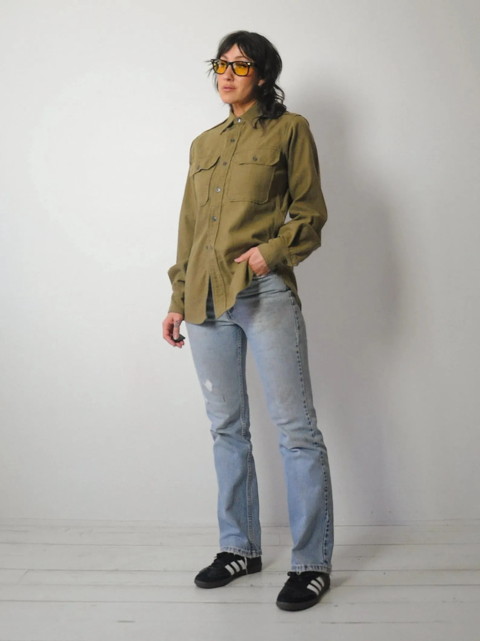 1940's Olive Wool Military Shirt