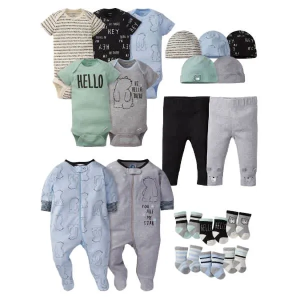 20-piece Baby Boys' Bear Baby Shower Gift Set