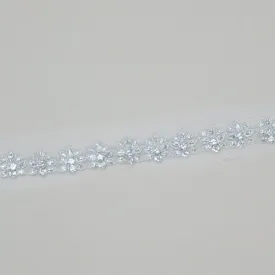 2.5" Silver Floral Rhinestones Trim