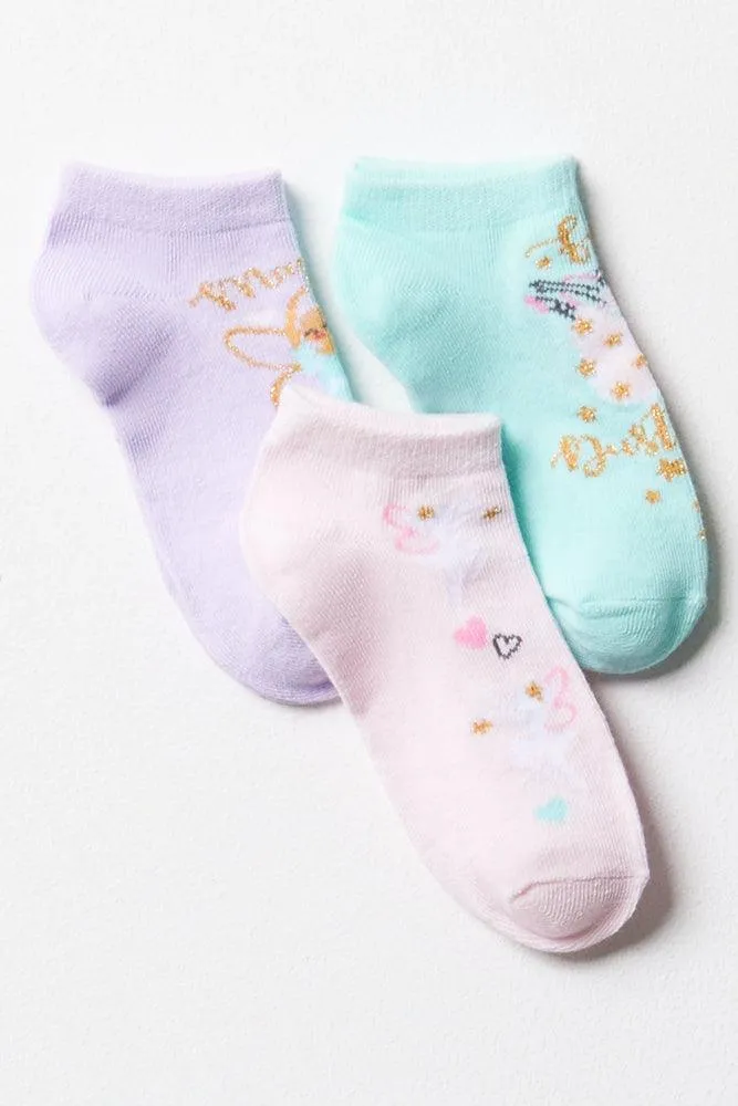 3 Pack Fairy Lowleg Socks Multi