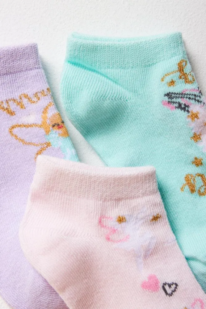 3 Pack Fairy Lowleg Socks Multi