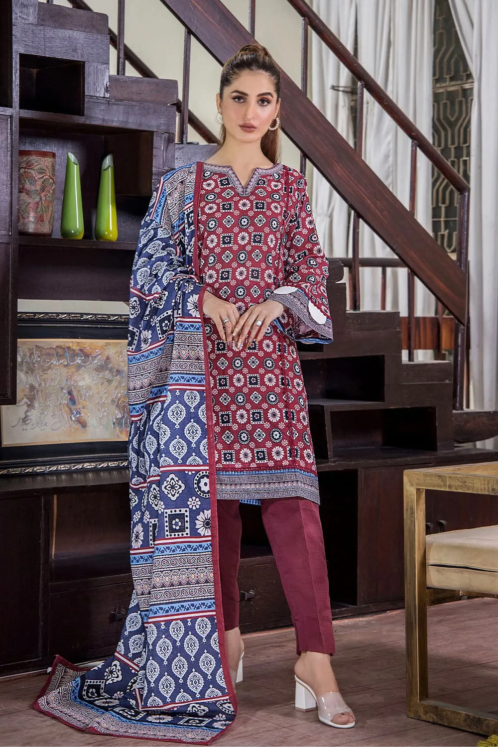 3 Pcs Unstitched Khaddar Suit KKH-2224