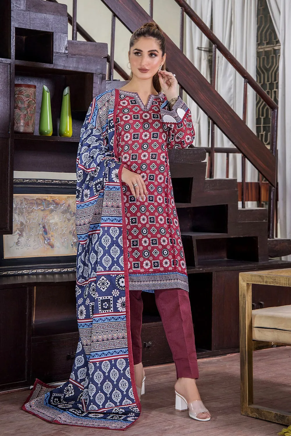 3 Pcs Unstitched Khaddar Suit KKH-2224