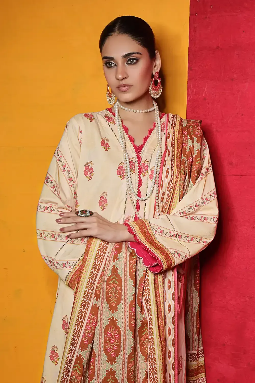 3PC Printed Unstitched Lawn Suit KLA-2387