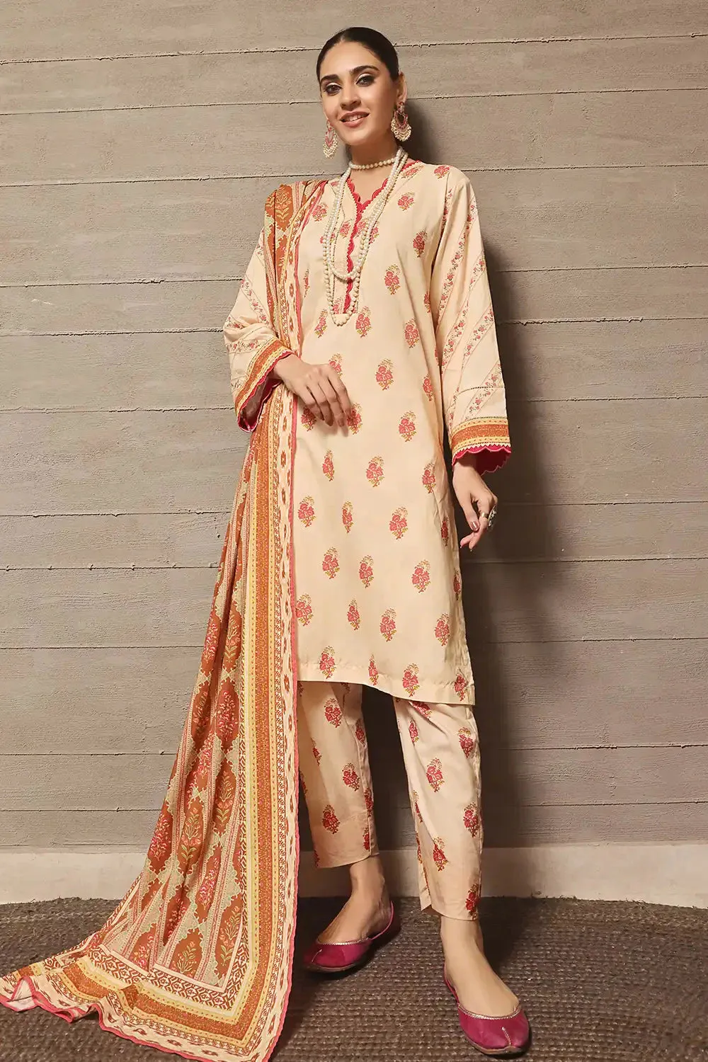 3PC Printed Unstitched Lawn Suit KLA-2387