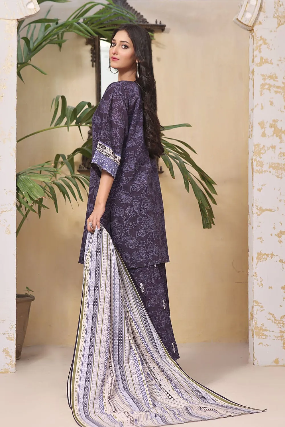 3PC Unstitched Khaddar Suit KKH-2265