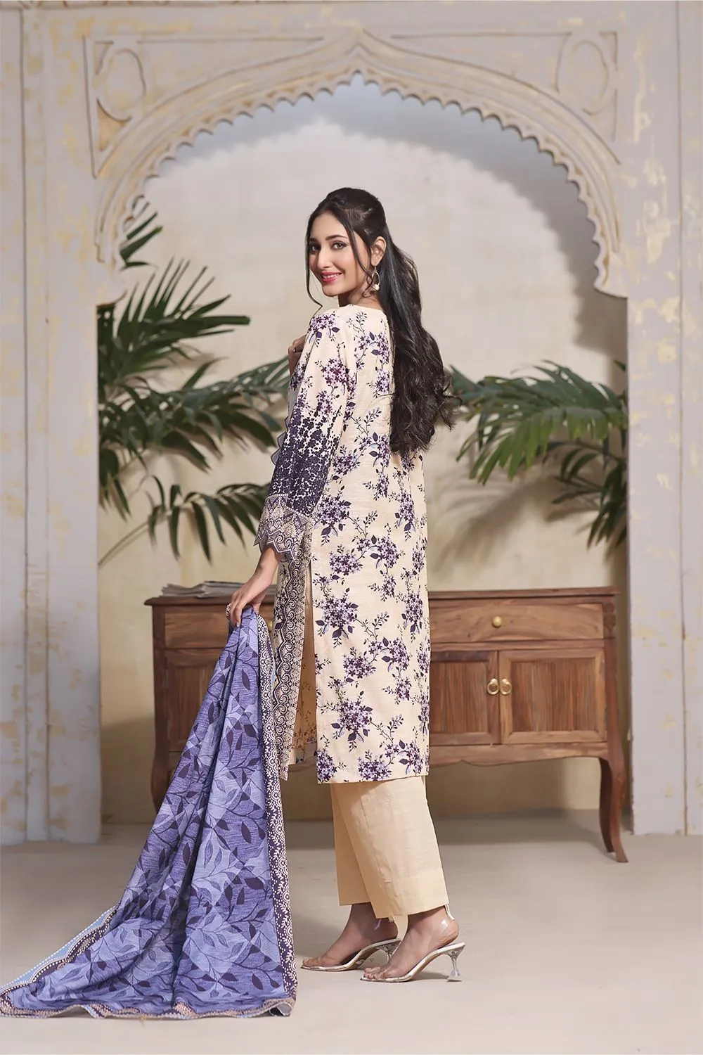 3PC Unstitched Khaddar Suit KKH-2359