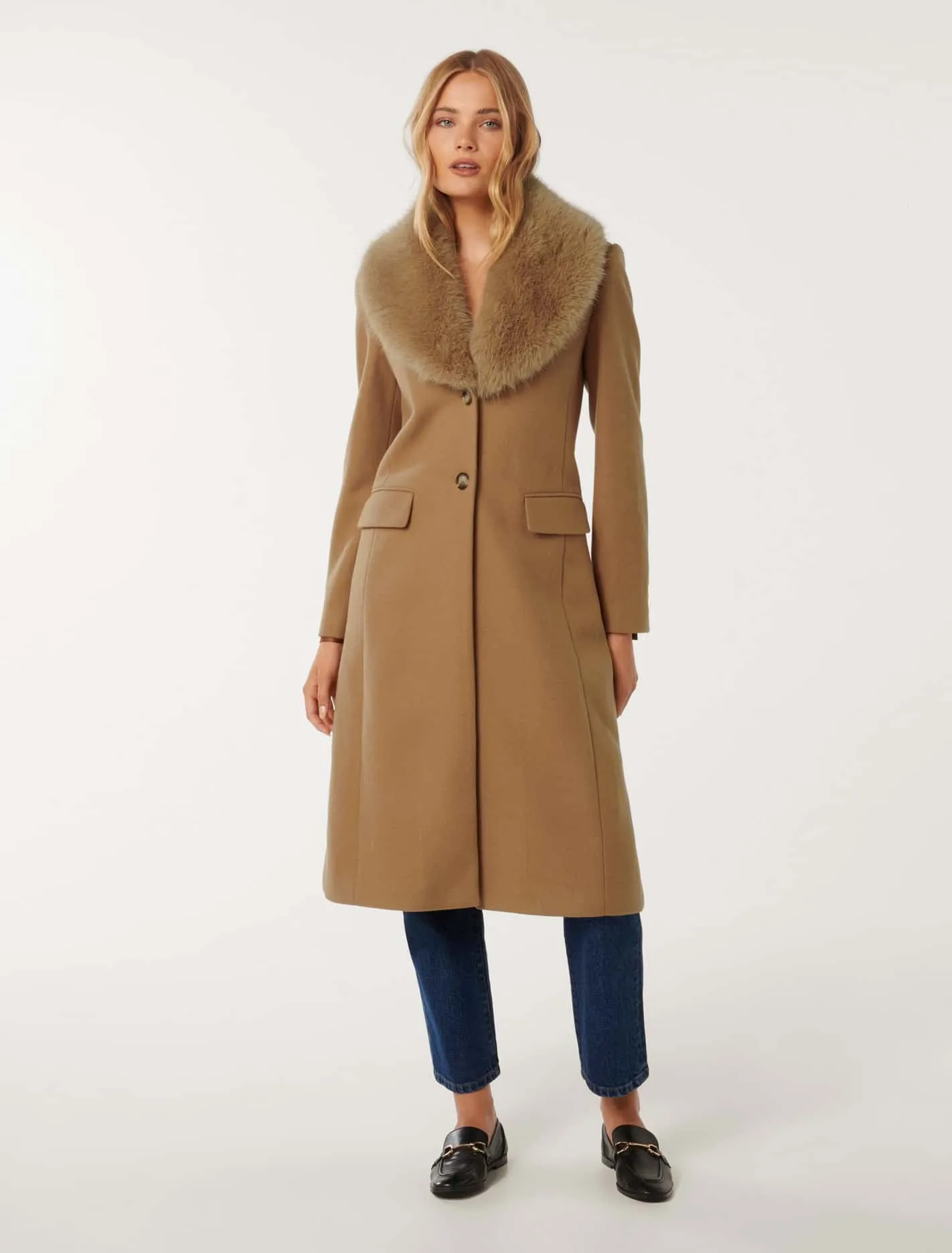 Amber Fur Collar Coat