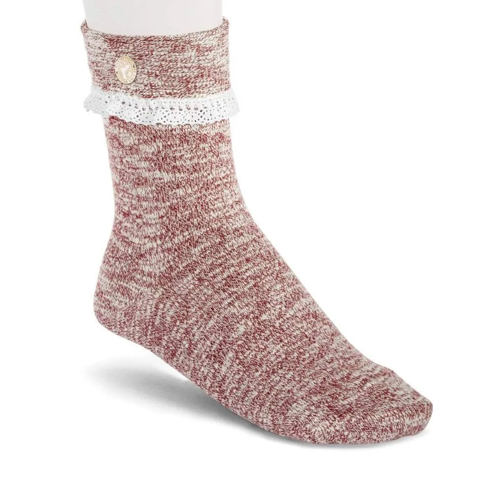 Birkenstock Women's Cotton Slub Lace Tawny Port Socks