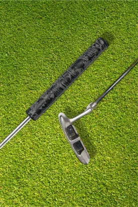 BLACK & GRAY STICKERBOMB GOLF PUTTER GRIP