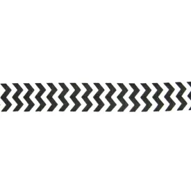 Black Chevron on White Fold Over Elastic Trim