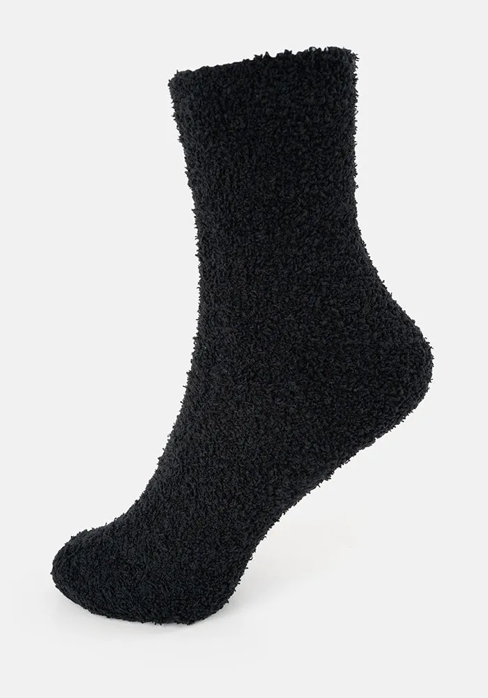 Black Fluffy Socks