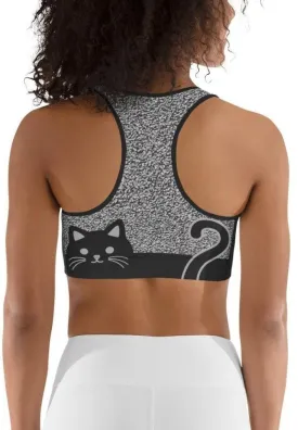 Black Kitty Sports Bra