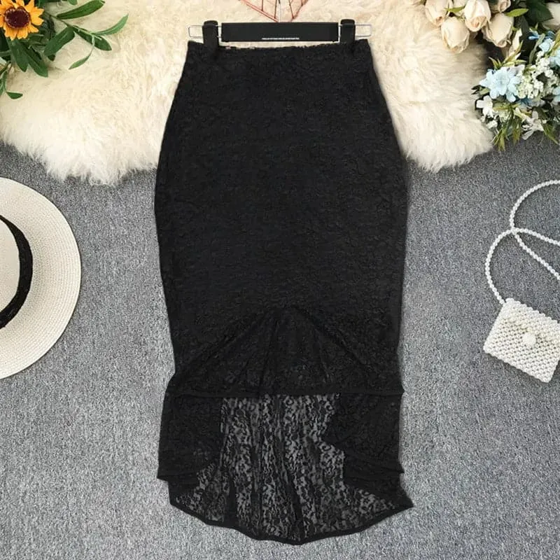 Black Lace Pencil Skirts - Stylish & Flattering Knee-Length Skirts