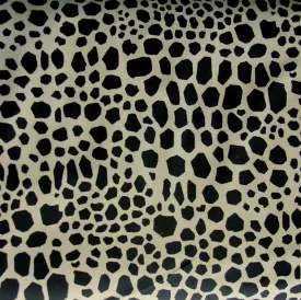 Black Spots on Taupe Nylon Lycra Swimsuit Fabric