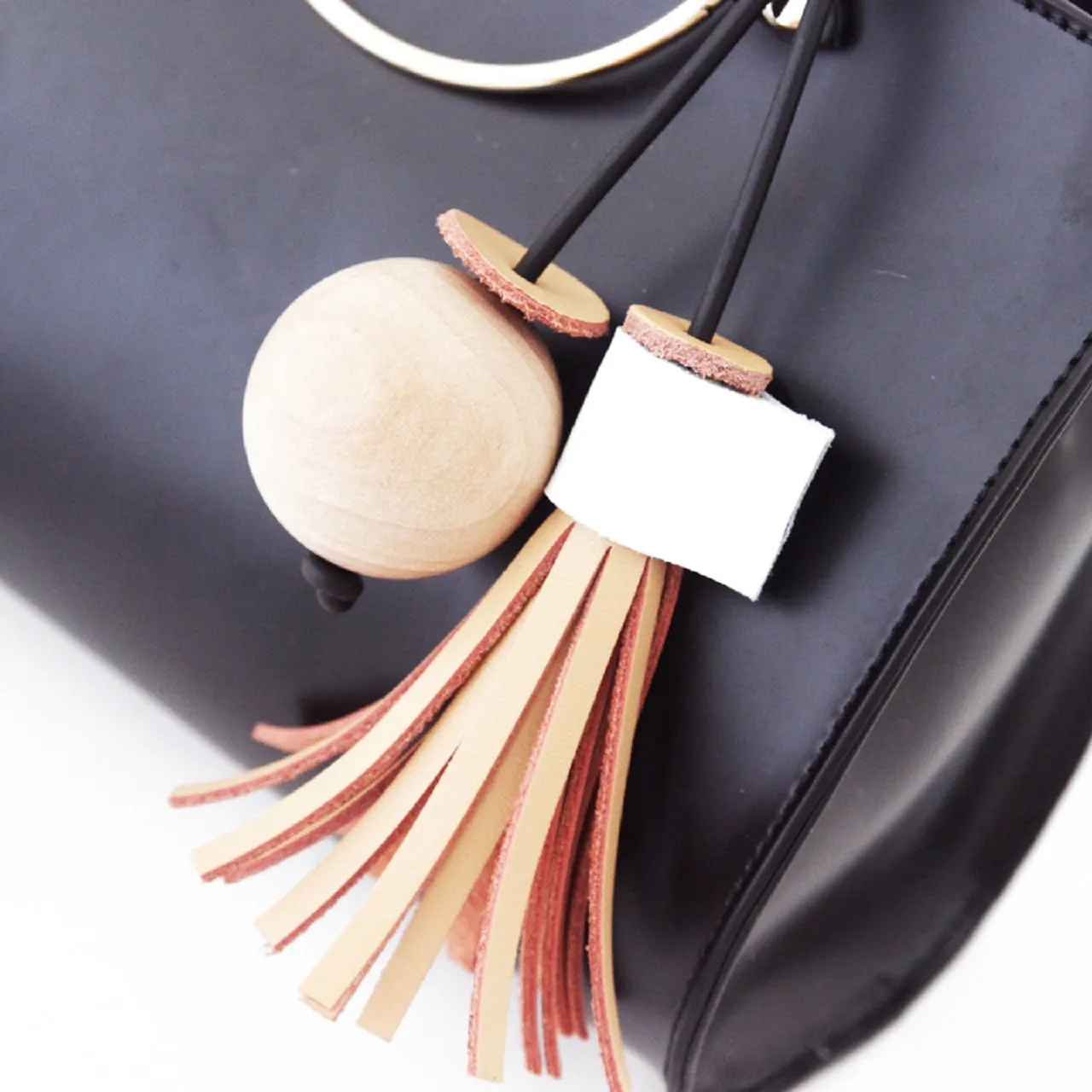 Black Stylish LEATHER WOMENs Cute Handbag Purse SHOULDER Purse with Tassels