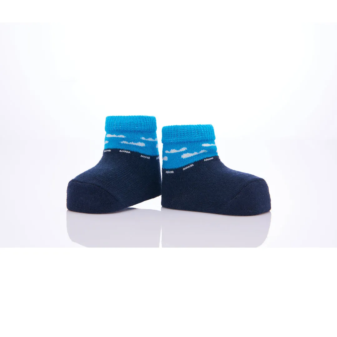 Blue 3pc Car Print Cotton Socks Set