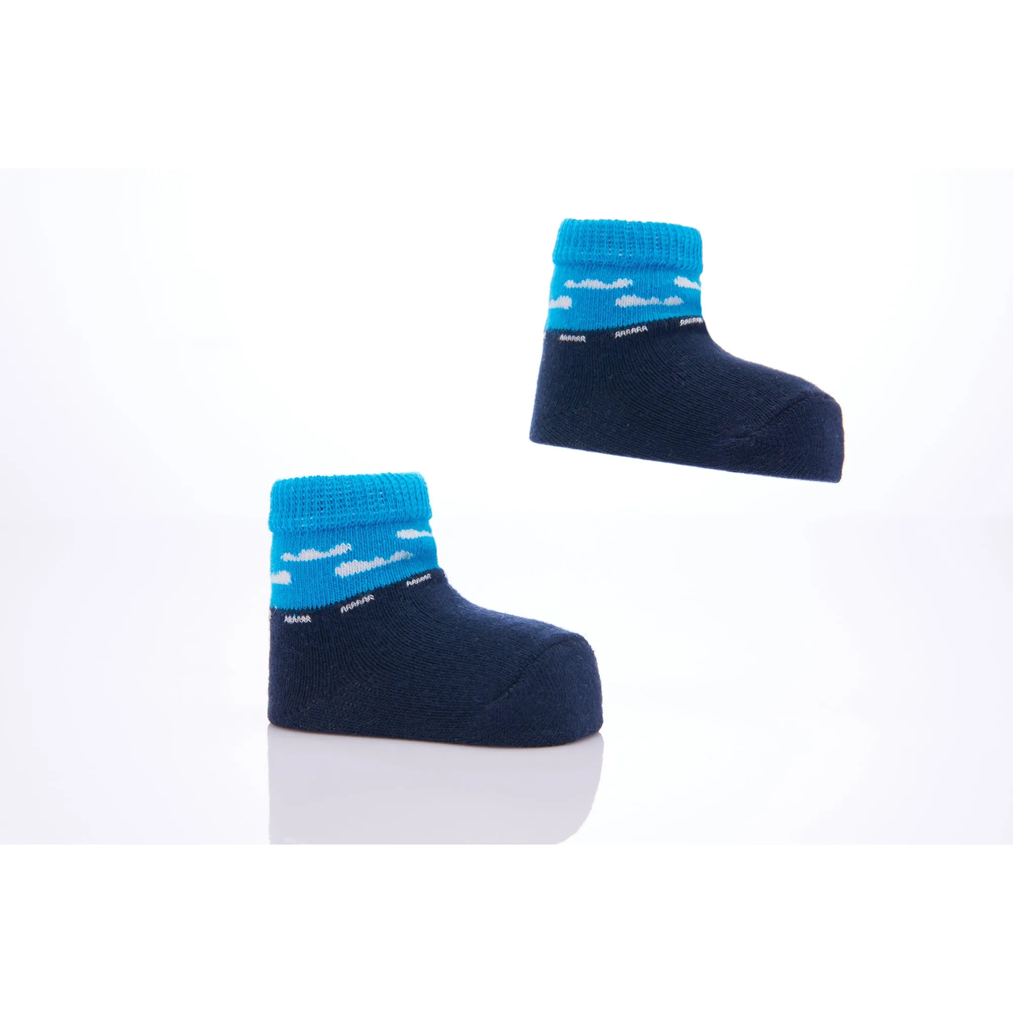 Blue 3pc Car Print Cotton Socks Set