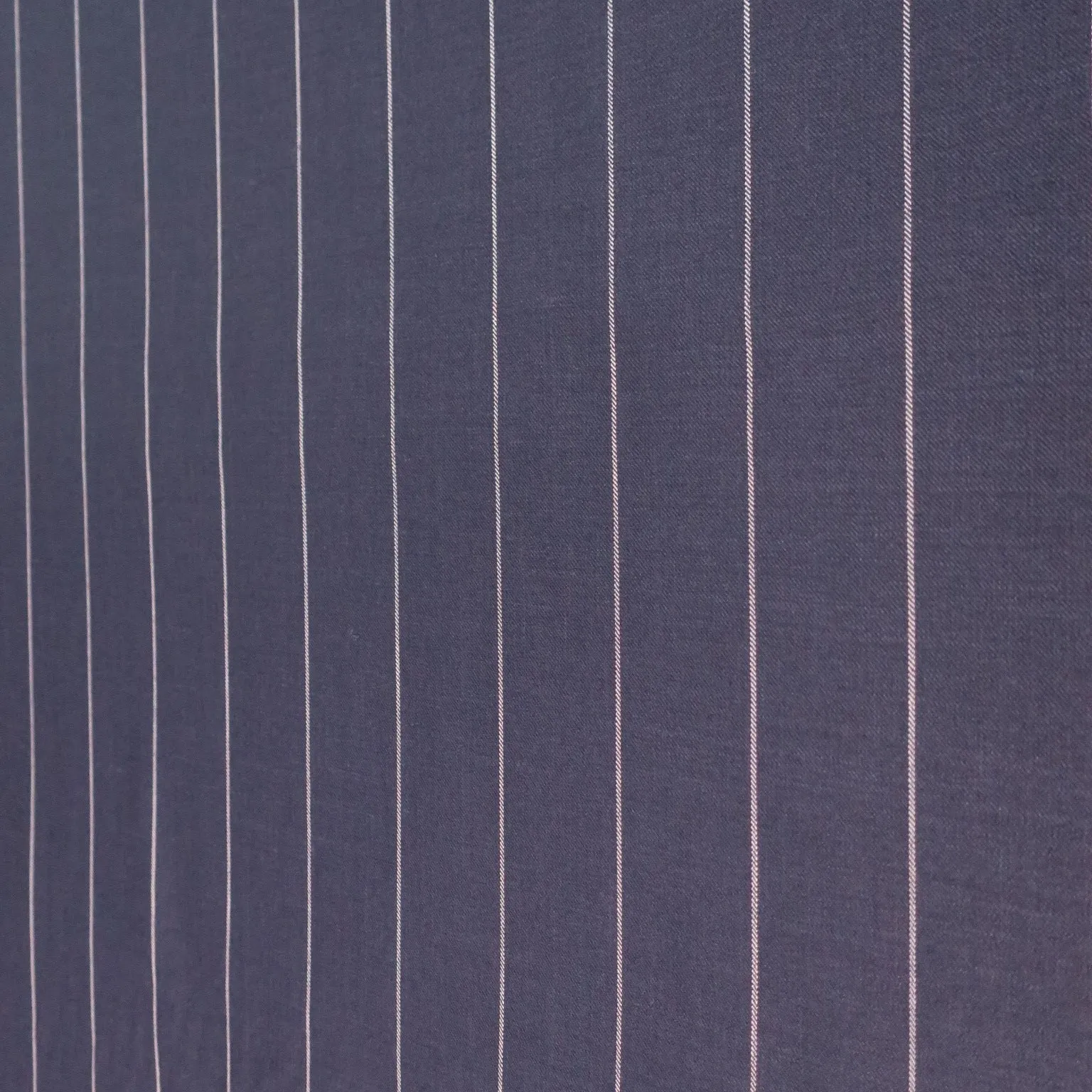 Blue and White Chalk Striped Loro Piana Wool Silk and Linen Fabric