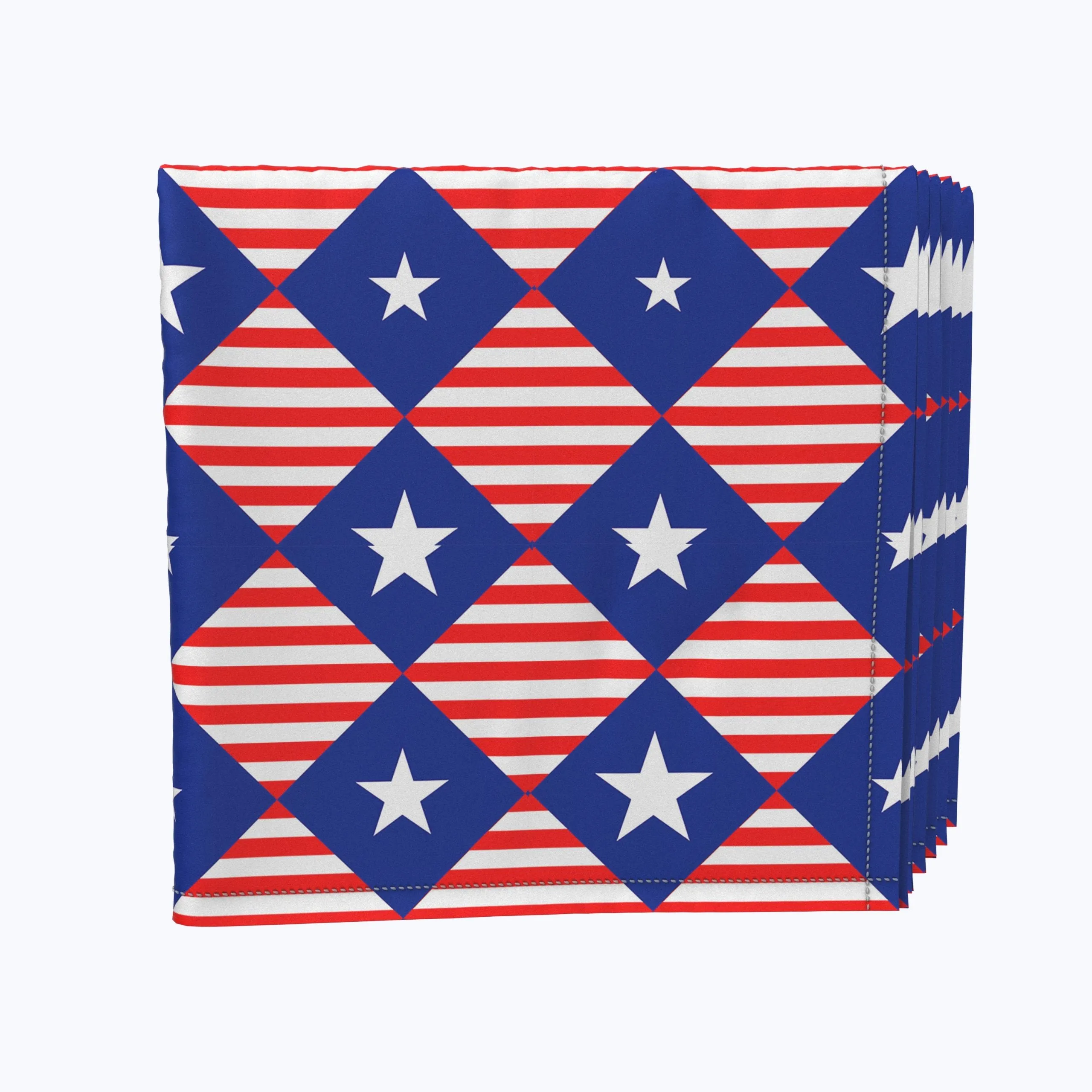 Blue Diamonds in Red Stripes Napkins