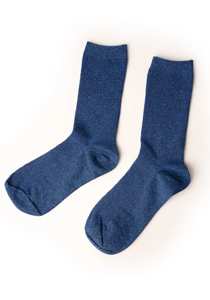 Blue Sparkle Socks