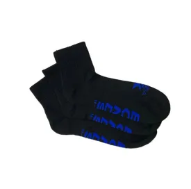 Bonds Mens X-Temp Quarter Crew Socks 3 Pack - Black With Blue Logo