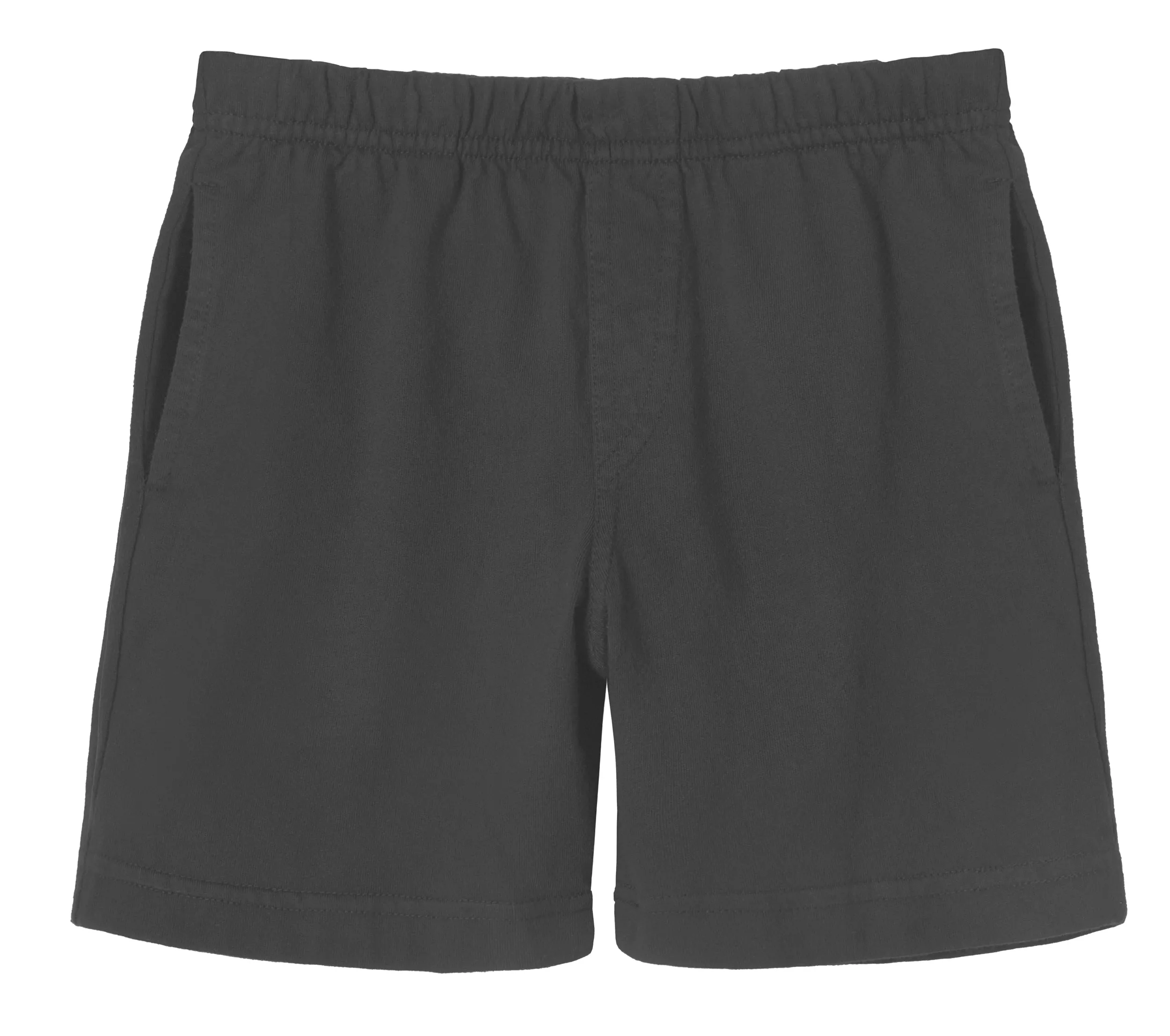 Boys Soft Cotton UPF 50  Above-Knee Side Pocket Shorts | Charcoal