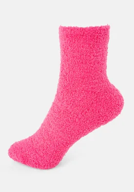 Bright Pink Fluffy Socks