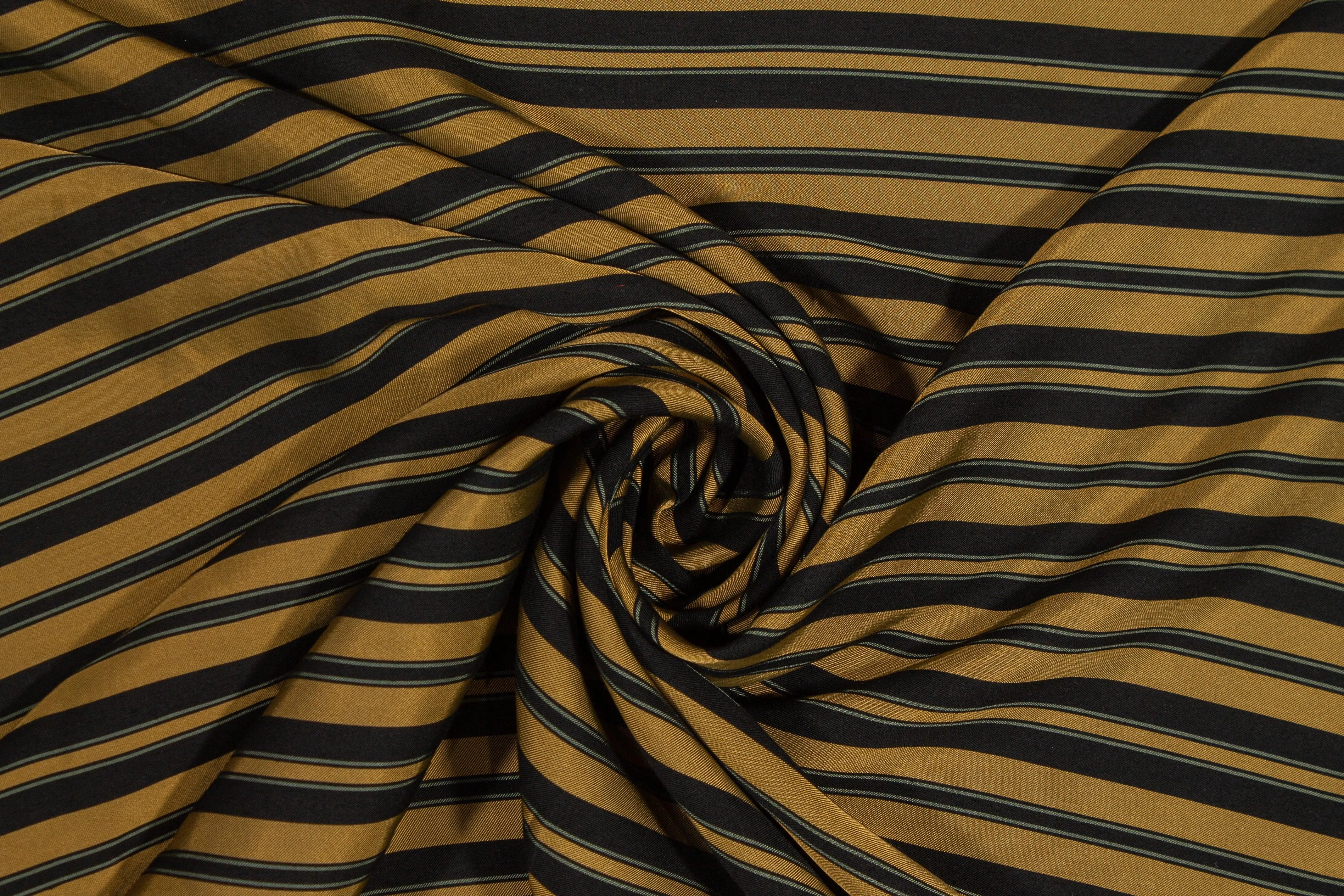 Brown and Black Striped Cotton Twill Shirting