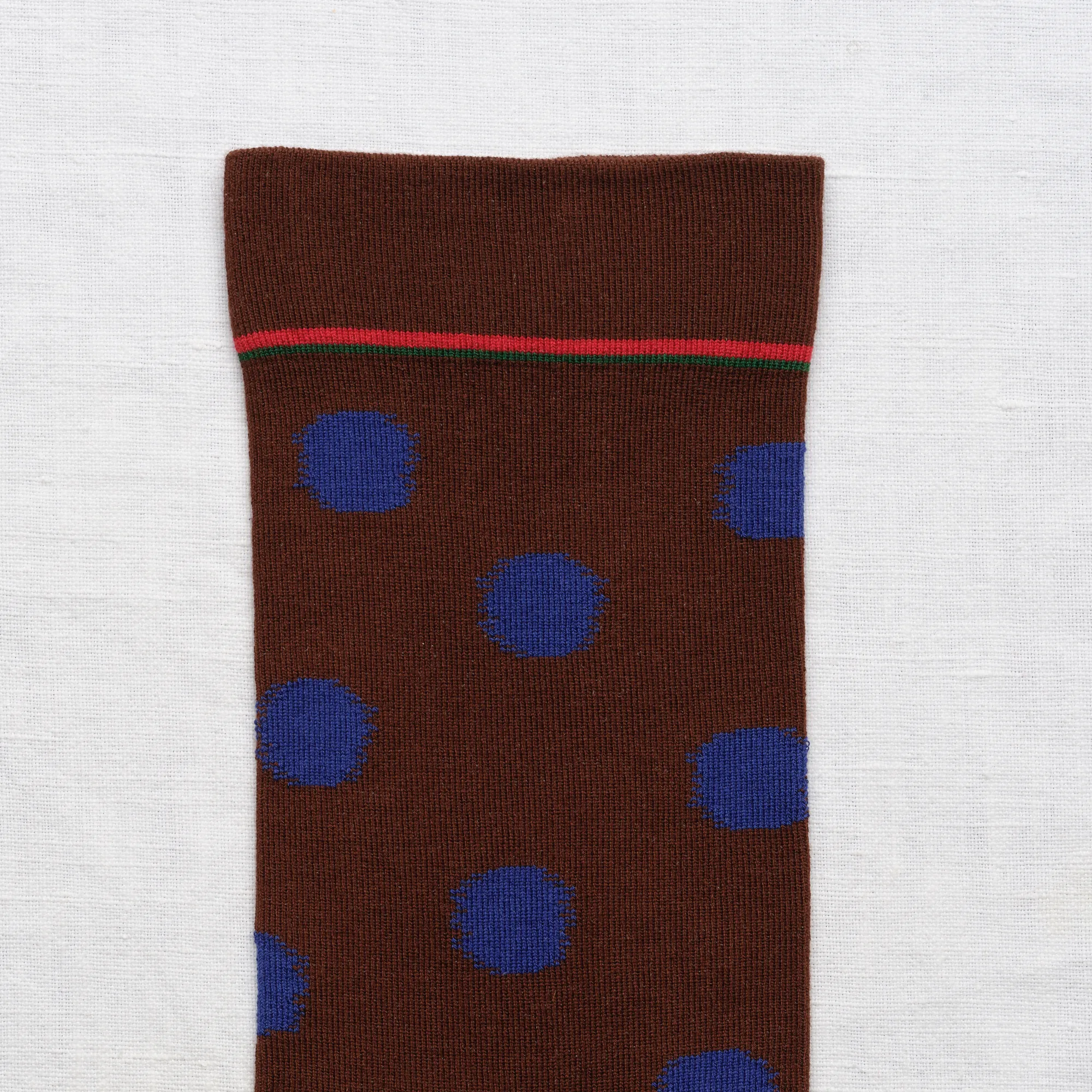 Brown and Blue Dot Socks