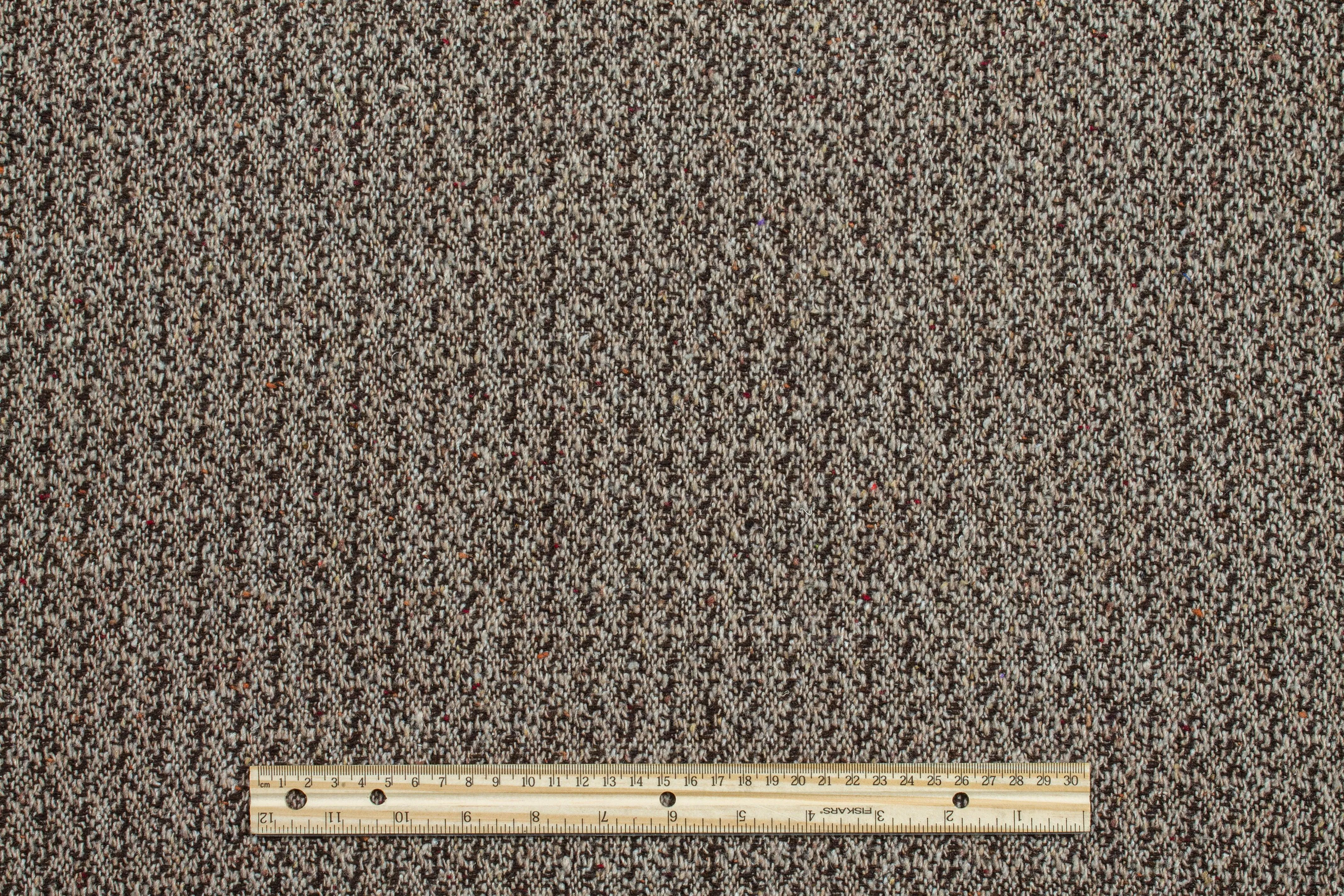 Brown Double Faced Wool Tweed Coating