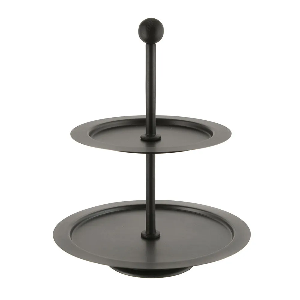 Cake Stand 2-Tier Graphite Black