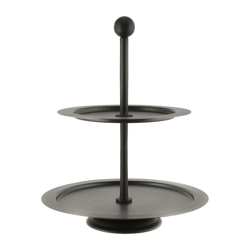 Cake Stand 2-Tier Graphite Black