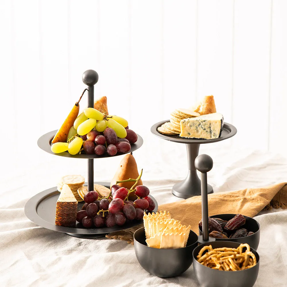 Cake Stand 2-Tier Graphite Black