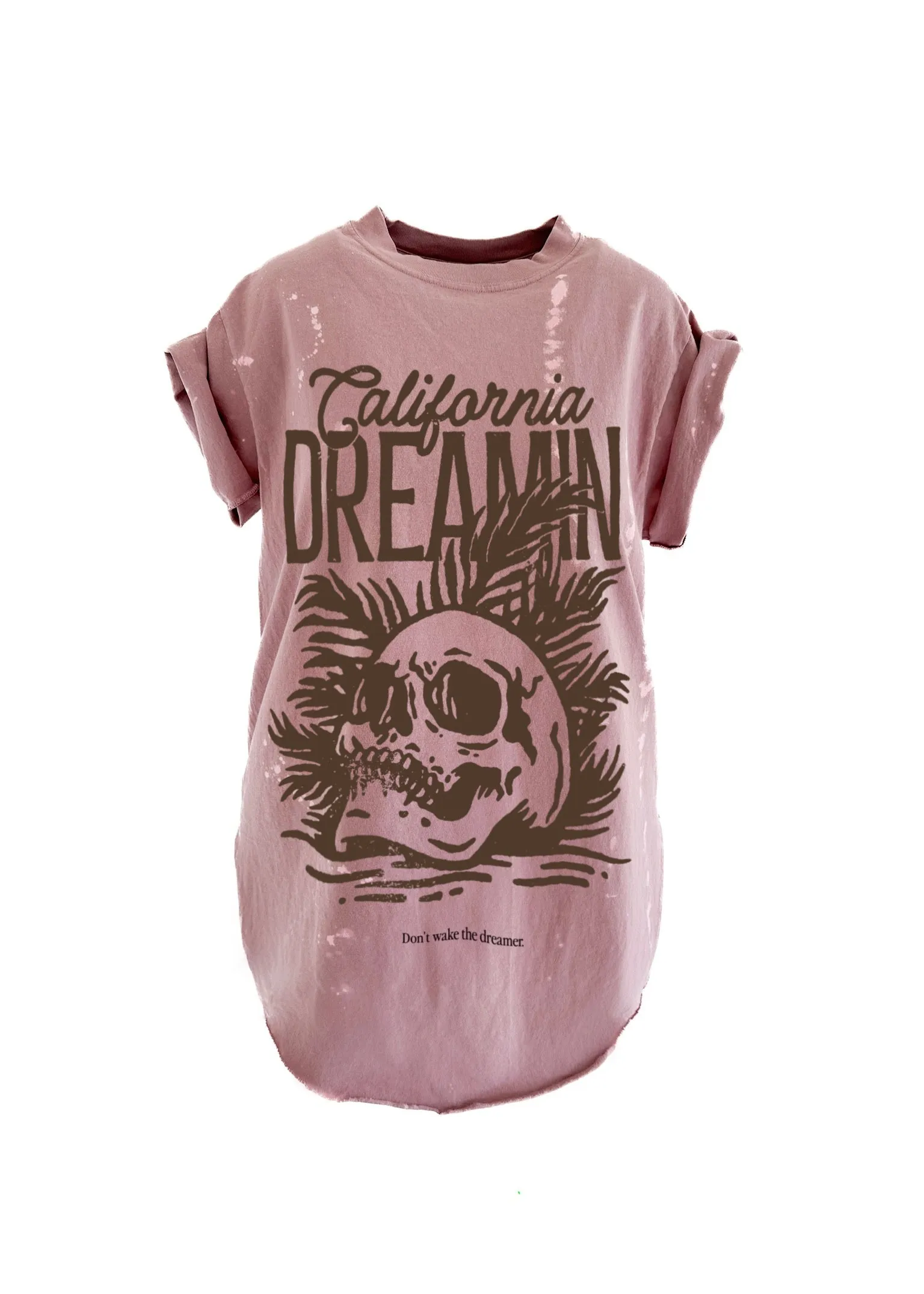 CALIFORNIA DREAMIN BLEACHED OUT SIDE SLIT TEE