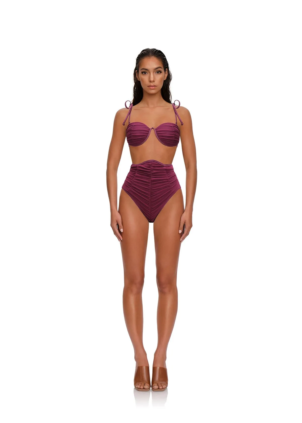 Capa High Waist Mesh Bikini | Amethyst