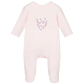 Carrement Beau Baby Heart Print Back Snap Footie For Newborn