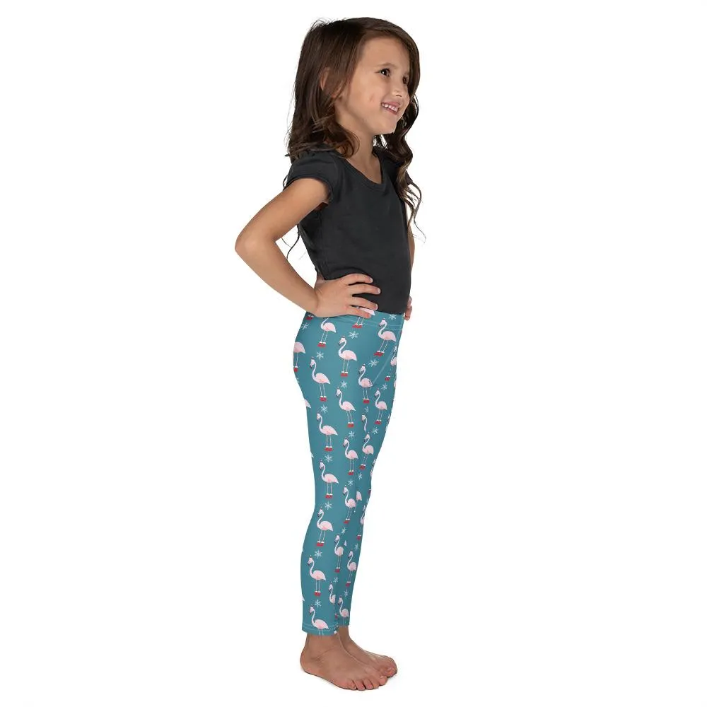 Christmas Flamingo Patterned Kid's Leggings