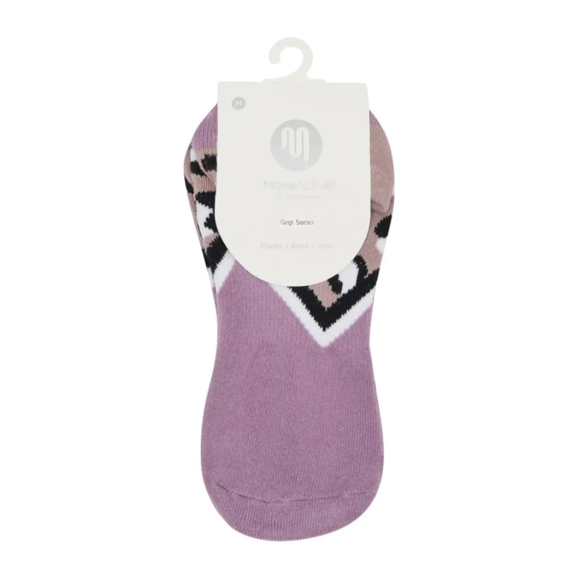 Classic Low Rise Grip Socks - Cheetah Volley Fawn & Mauve (Barre / Pilates)