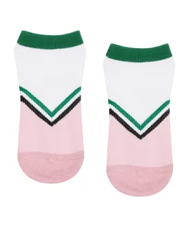 Classic Low Rise Grip Socks - Preppy Volley Love (Barre / Pilates)