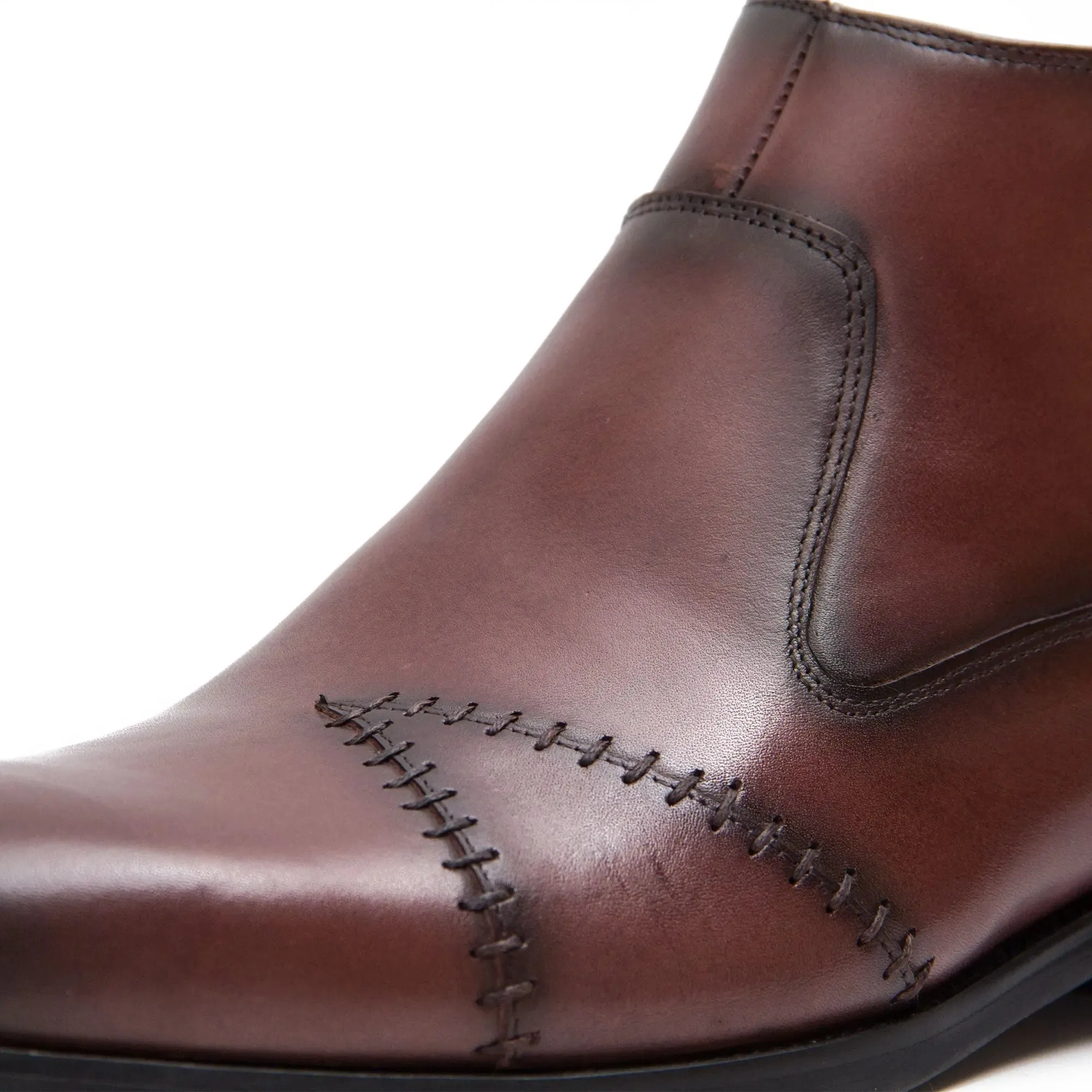 Classic Men's Leather Ankle Boots with Side Zipper