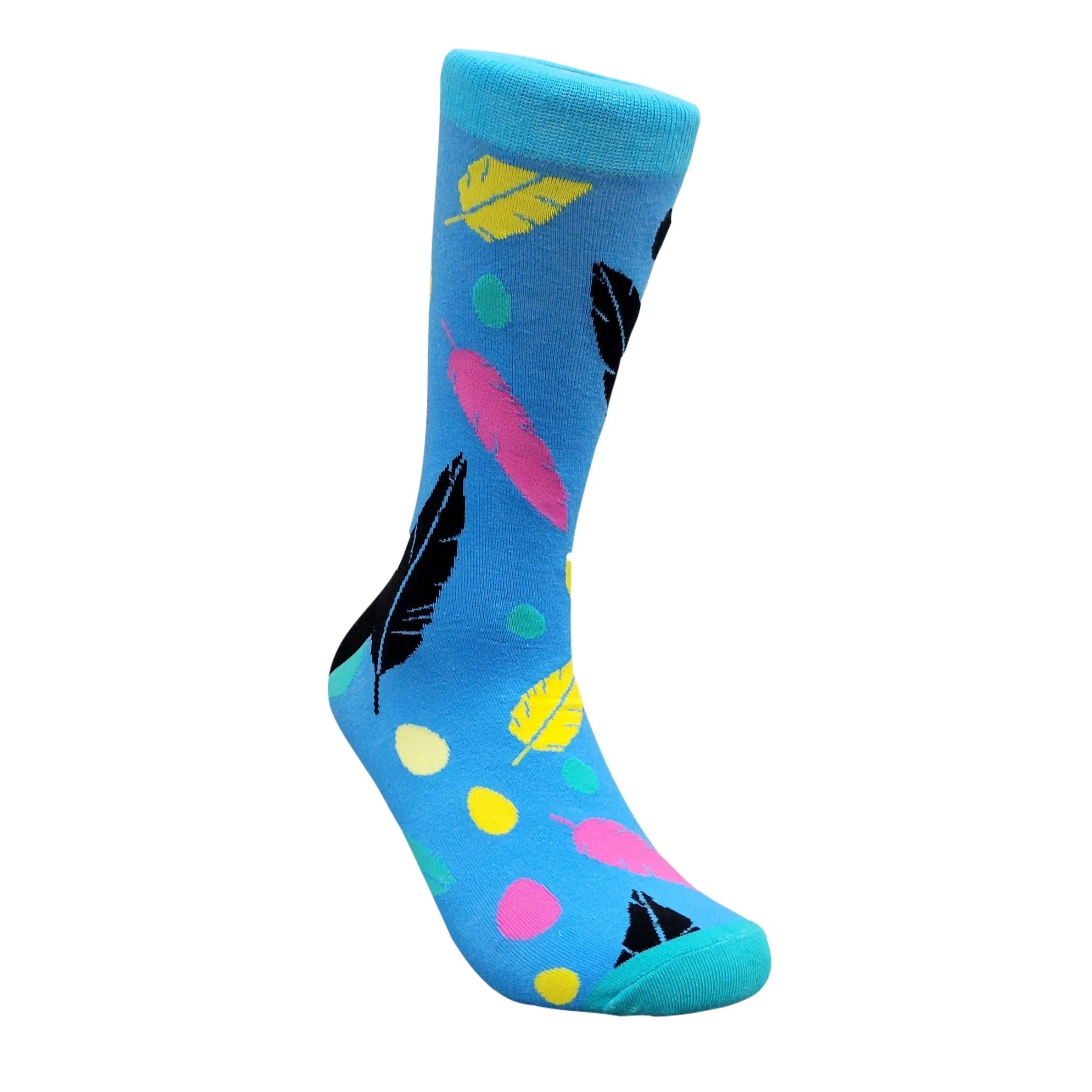 Colorful Feather Pattern Socks from the Sock Panda